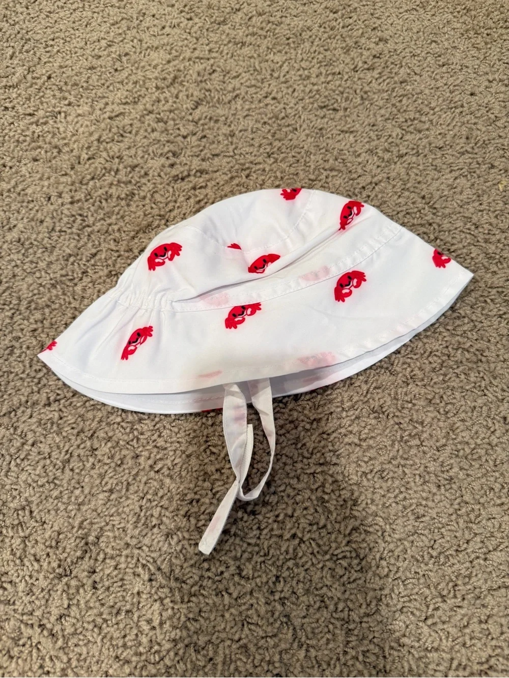 Monica + Andy UPF 50+ Sun Hat with Crab Print (Small: 0-12M; Head cir. 40cm)